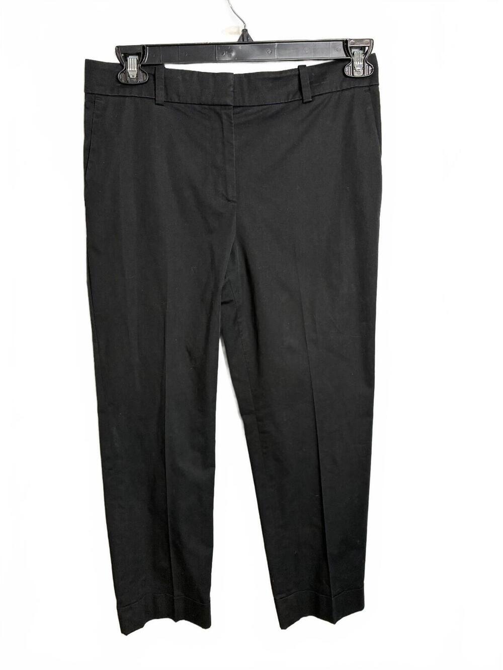 Ann Taylor Women's Black Dress Pants Size 6 Cuffed Straight Leg Ankle